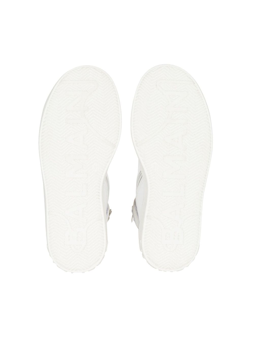 Shop Balmain Logo-print Lace-up Sneakers In White