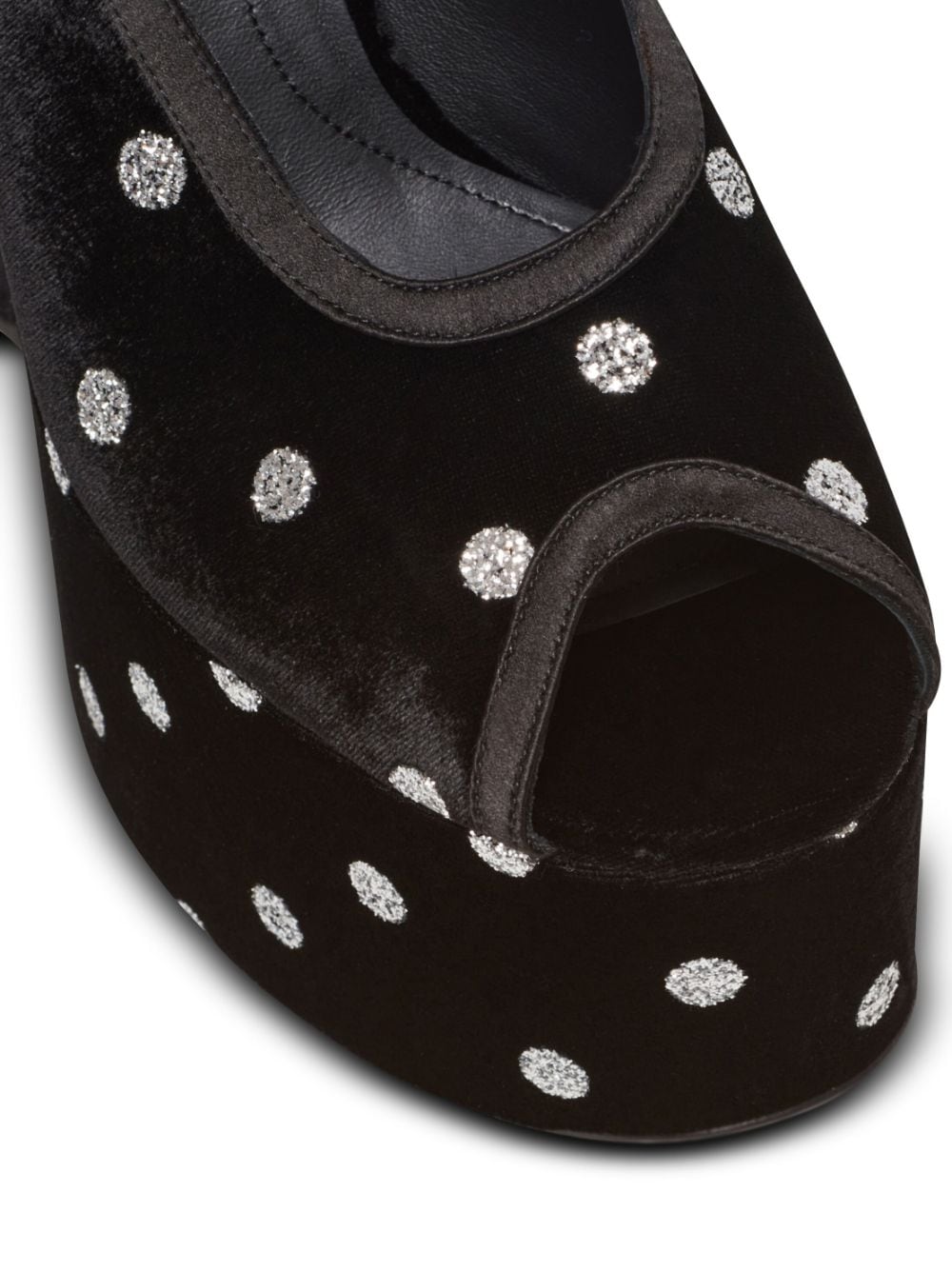 Shop Balmain Cam 140mm Polka Dot-print Sandals In Black