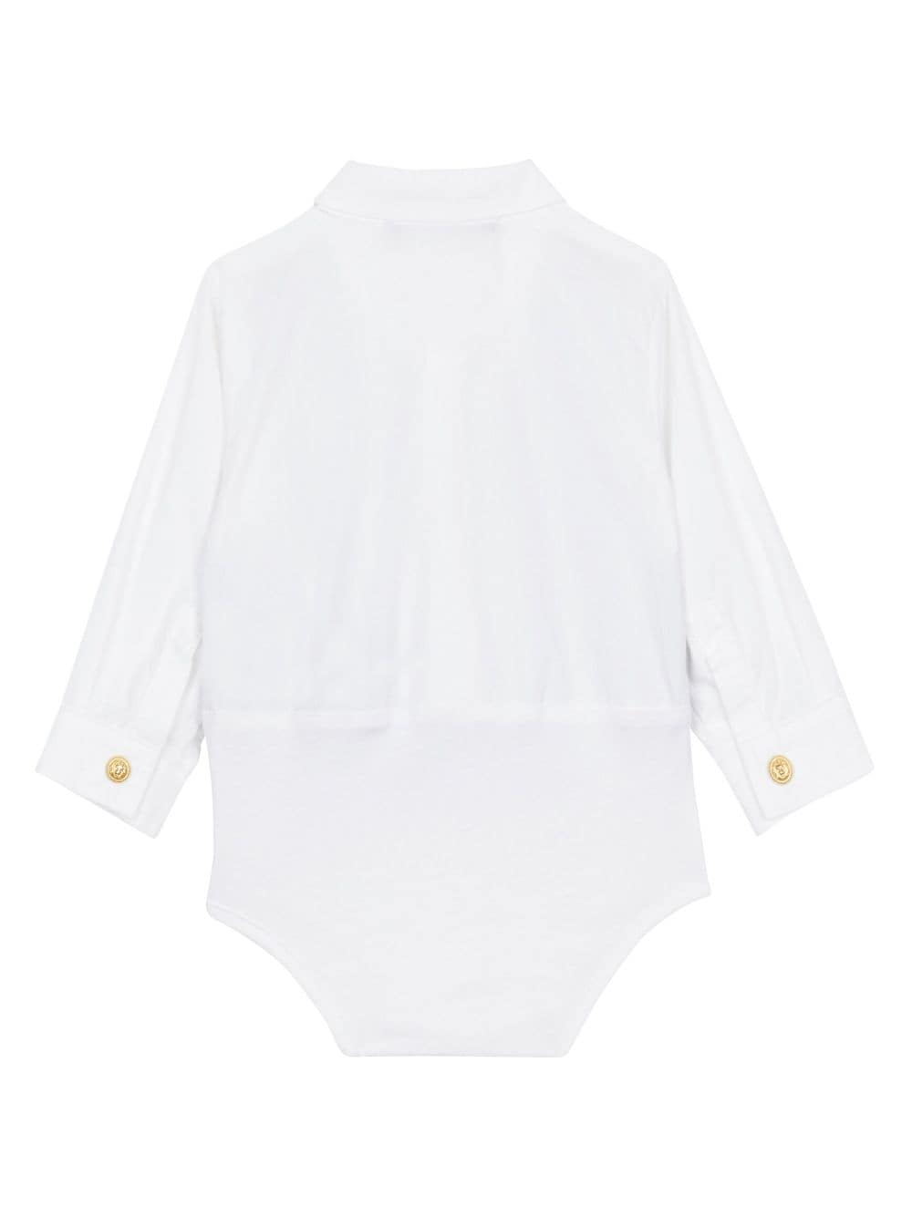 Shop Balmain Waistcoat Cotton Babygrow In White