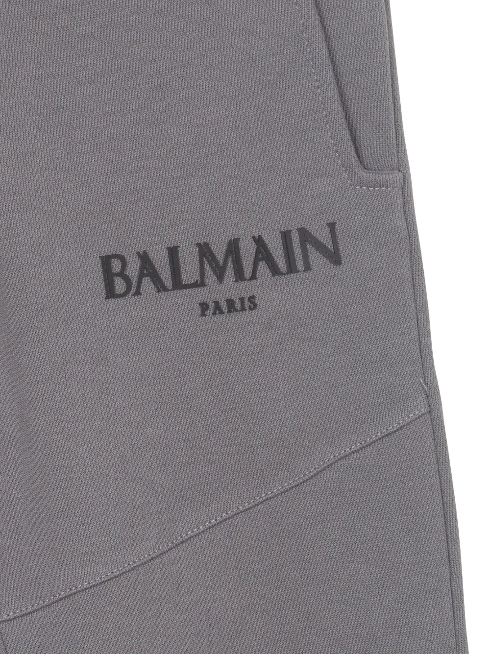 Shop Balmain Logo-print Track Pants In Grey