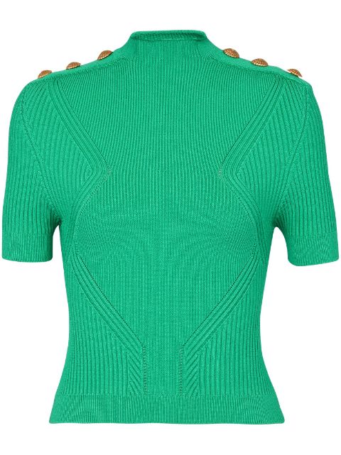 Balmain button-embellished knitted top Women