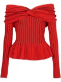 Balmain knotted off-shoulder top - Red