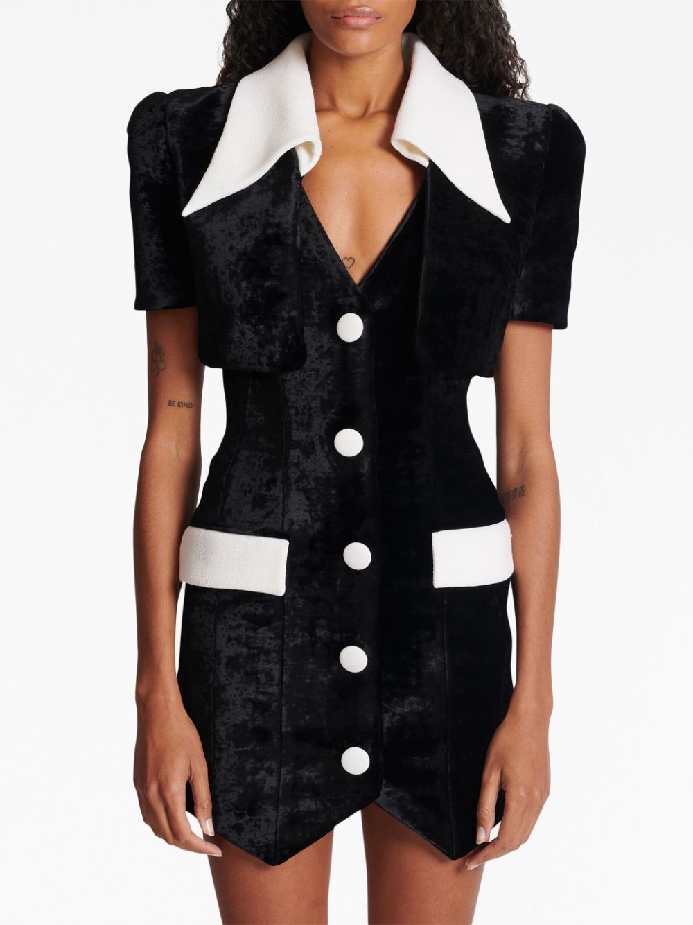 Balmain tailored velvet minidress Women