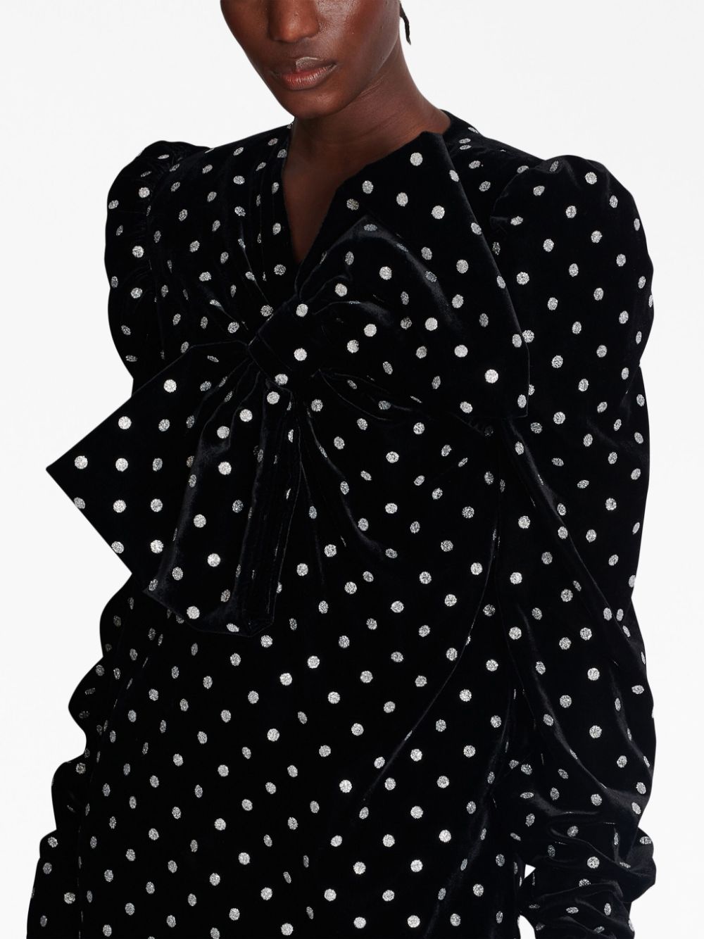 Balmain polka-dot long-sleeve dress Women