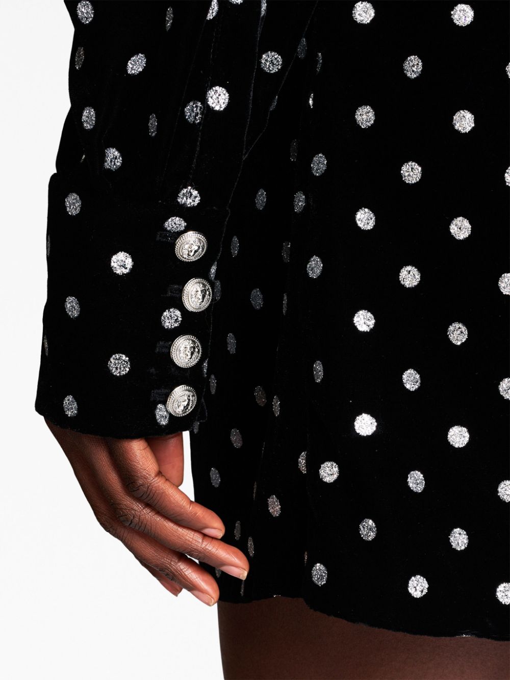 Balmain polka-dot long-sleeve dress Women