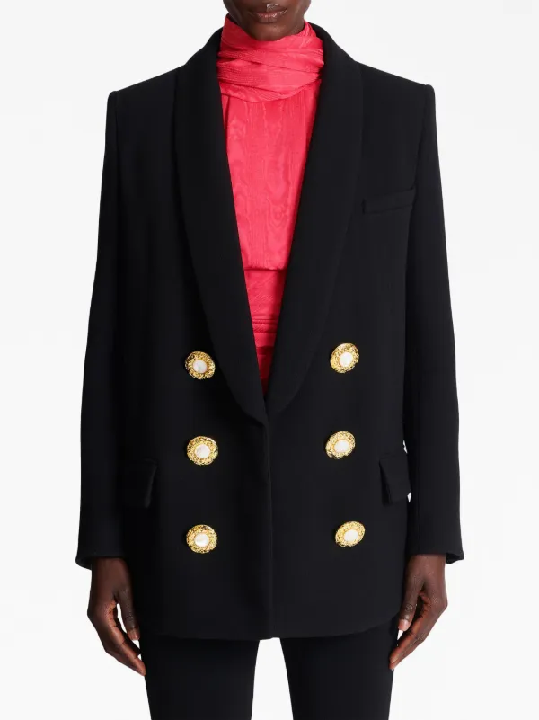 ボトムスその他 Balmain Button-Fastening Double-Breasted Jacket Balmain button-fastening double-breasted Jacket | Black