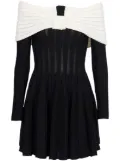 Balmain off-shoulder knitted minidress - Black