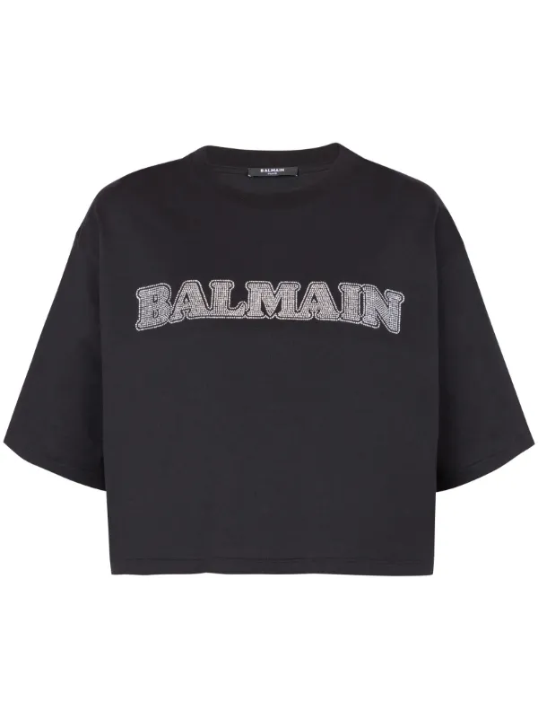 Tシャツ・カットソー BALMAIN Women Tops BF1EF005BB02EAB Black Balmain - T-shirt for Woman - White - BF1EF005BB02-GAB