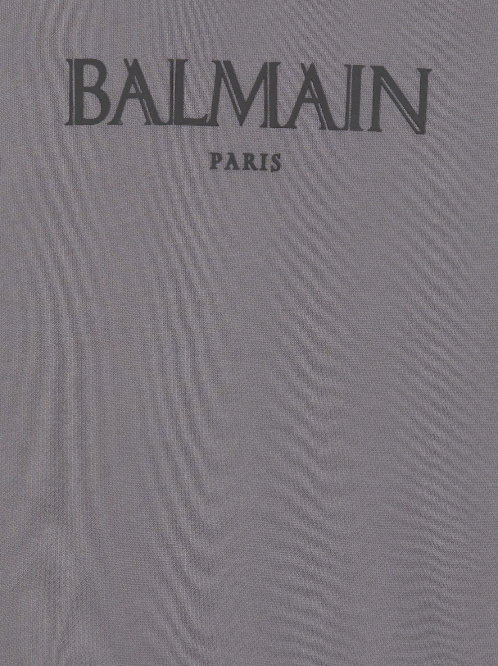 Shop Balmain Logo-detail Cotton Sweatshirt In Grau