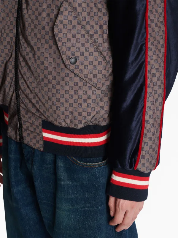ジャケット BALMAIN JACKET (CF1SK056KF88 SLJ) Balmain PB-monogram Bomber Jacket | Purple | FARFETCH