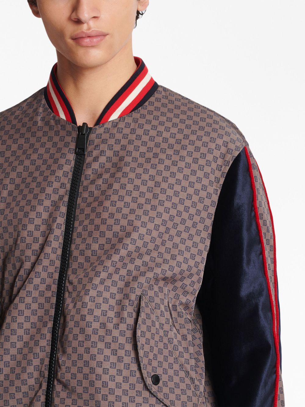 Balmain PB-monogram bomber jacket Men