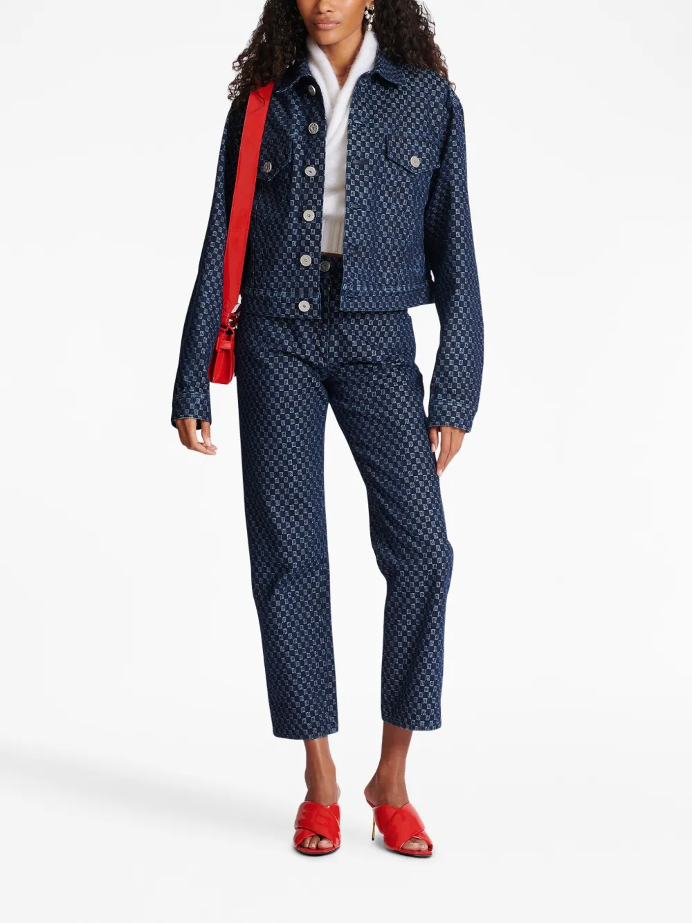 Balmain monogram-print denim jacket | Denim Jackets | Image 2