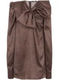 Balmain bow-embellished monogram-print minidress - Brown