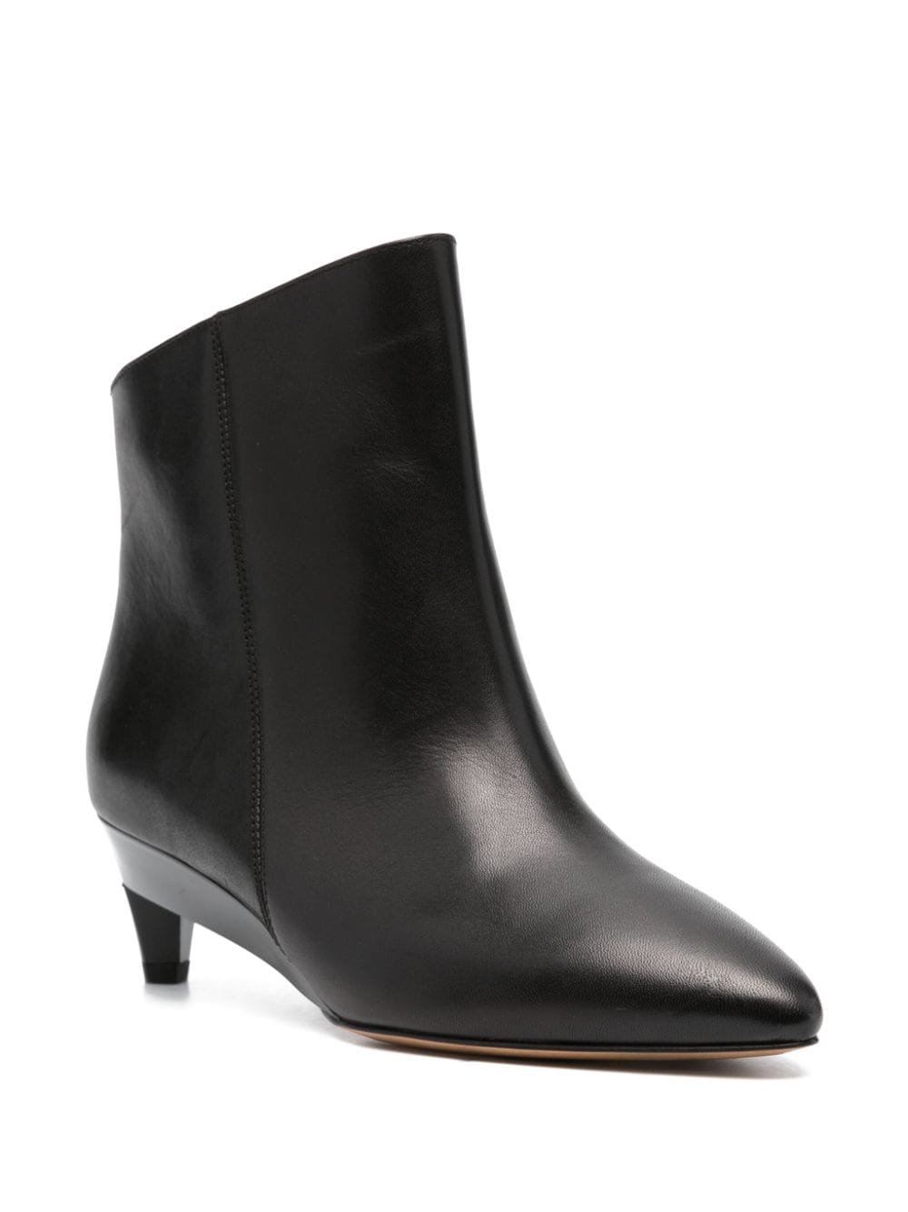 Shop Isabel Marant Leather Asymmetric Ankle Boots In Black