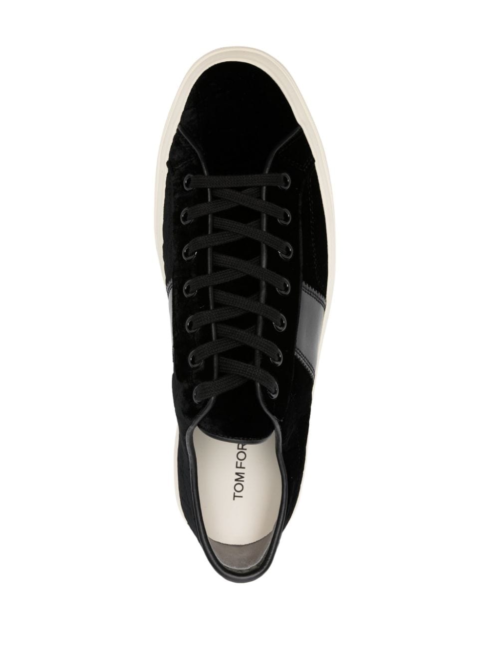 Shop Tom Ford Cambridge Velvet Sneakers In Black