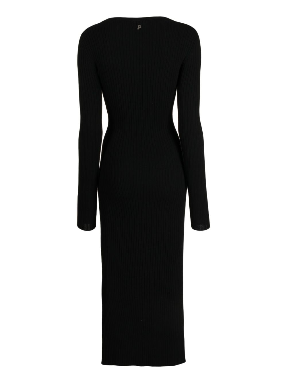 DONDUP Midi-jurk met V-hals - Zwart