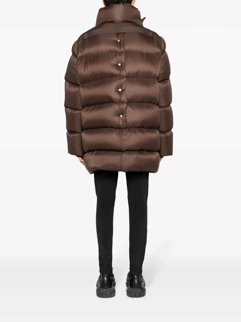 Shop Rick Owens Funnel-neck Padded Coat In Brown