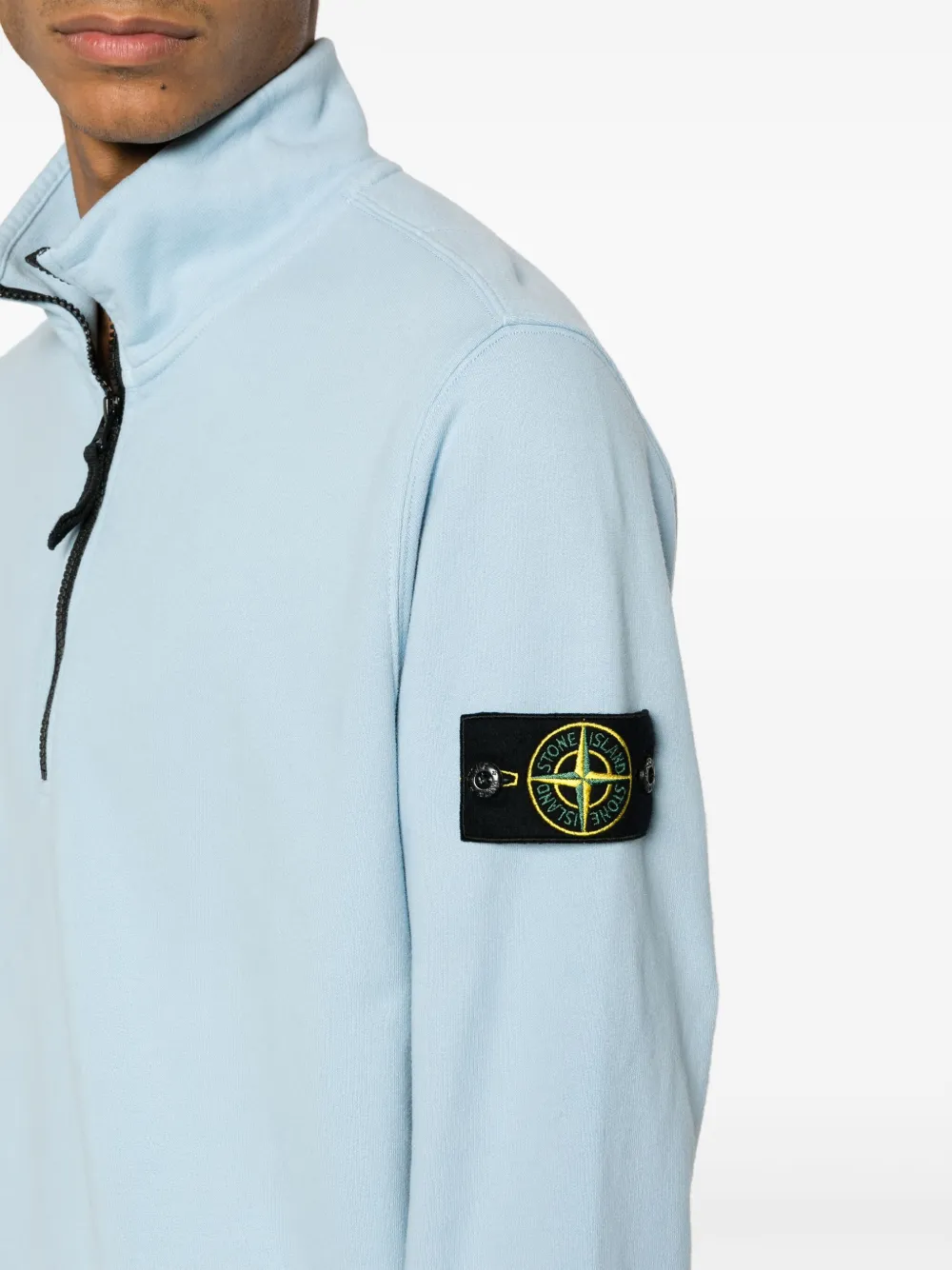 Stone Island Sweater met halve rits Blauw