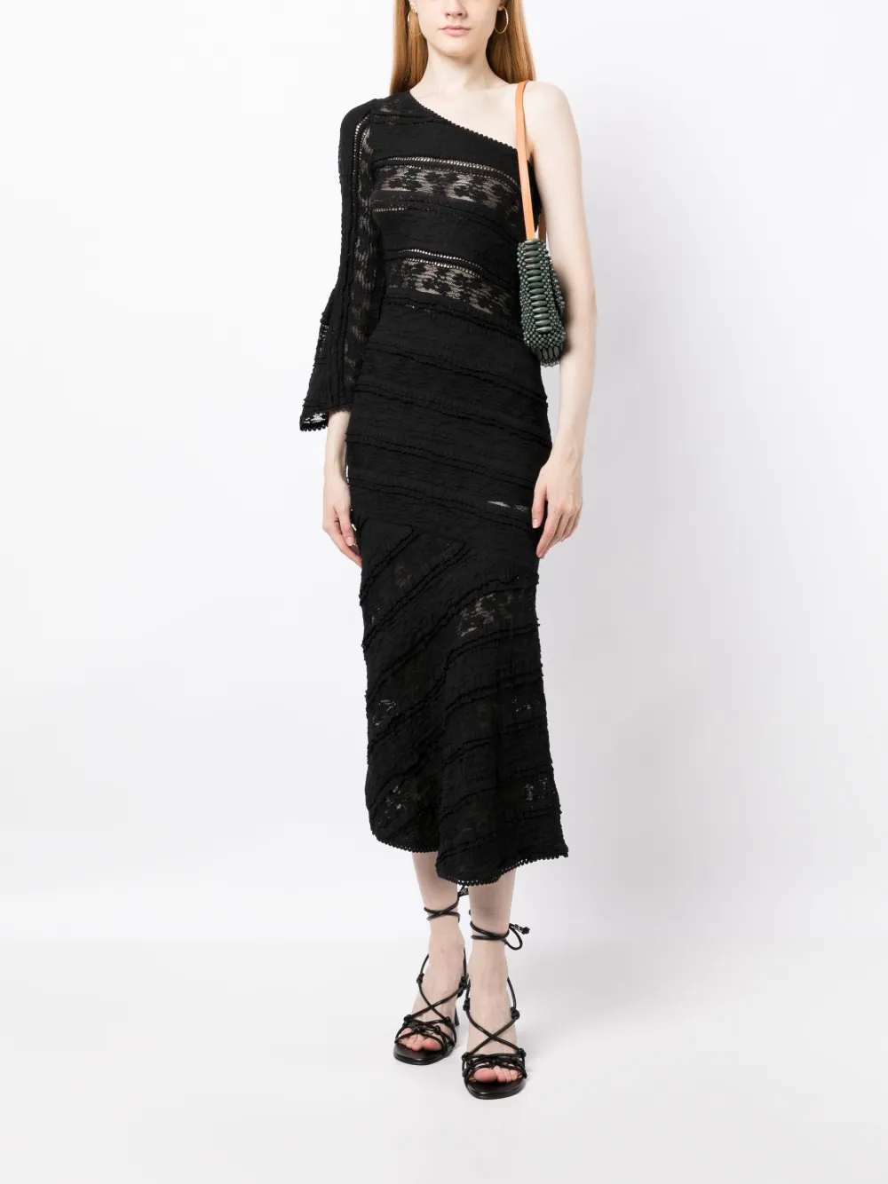 Charo Ruiz Ibiza Midi-jurk met vlakken - Zwart