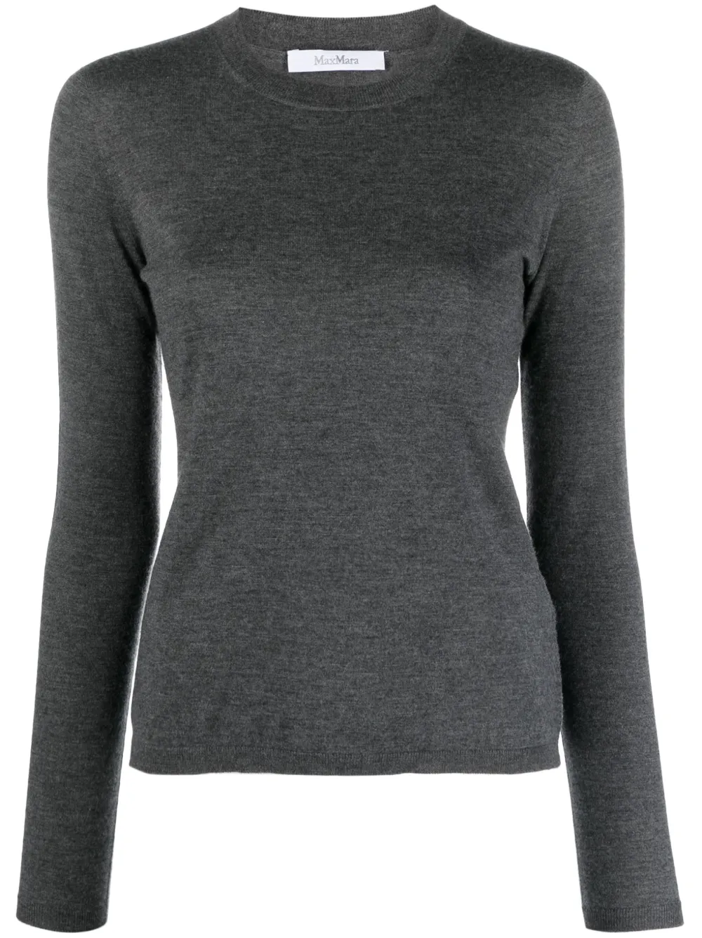 Max Mara クルーネック カシミアセーター - グレー Max Mara クルーネック カシミアセーター - グレー