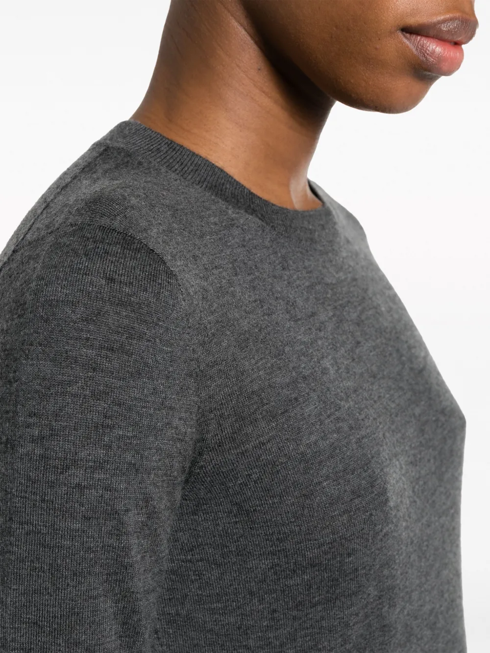 Max Mara Crew-neck Cashmere Jumper In Gray