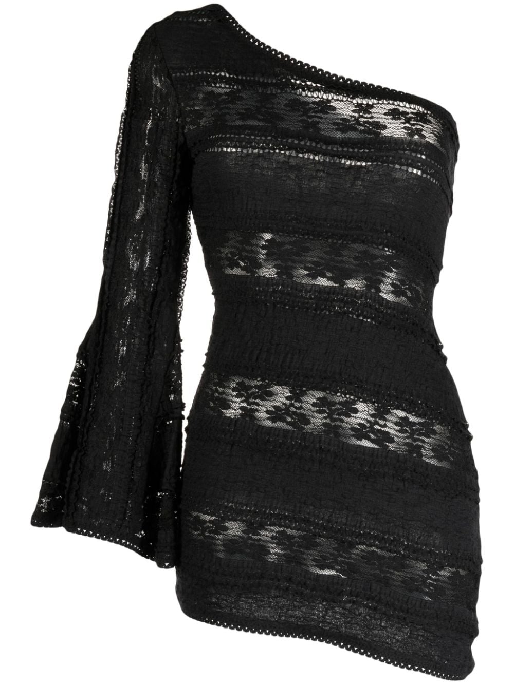 Shop Charo Ruiz Zakia One-shoulder Asymmetric Minidress In Black