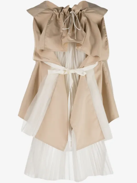Shanshan Ruan tulle-overlay panelled top