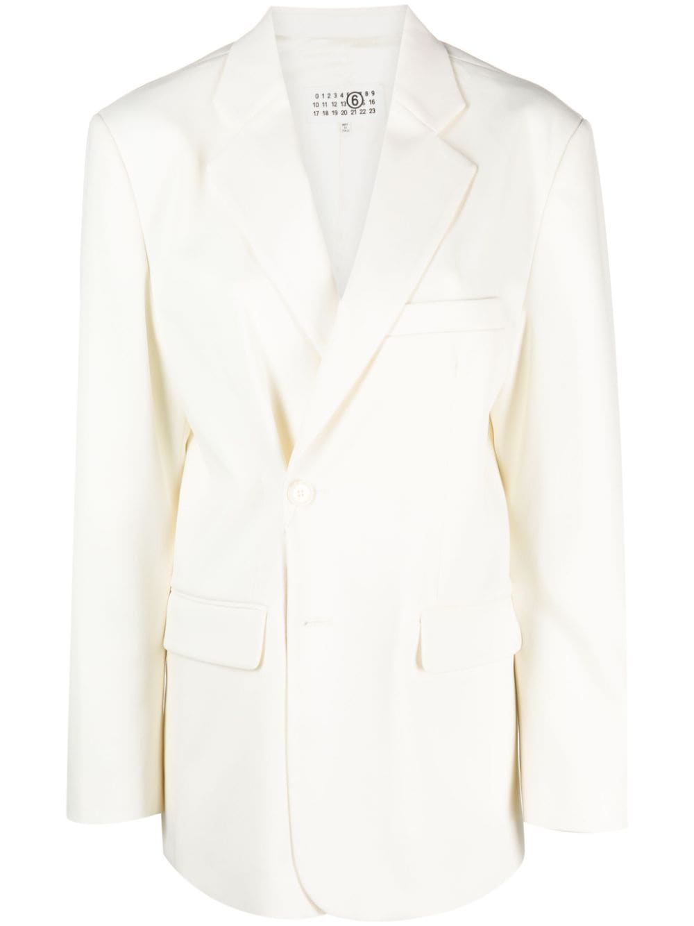 Mm6 Maison Margiela Asymmetric Double-breasted Blazer In Weiss