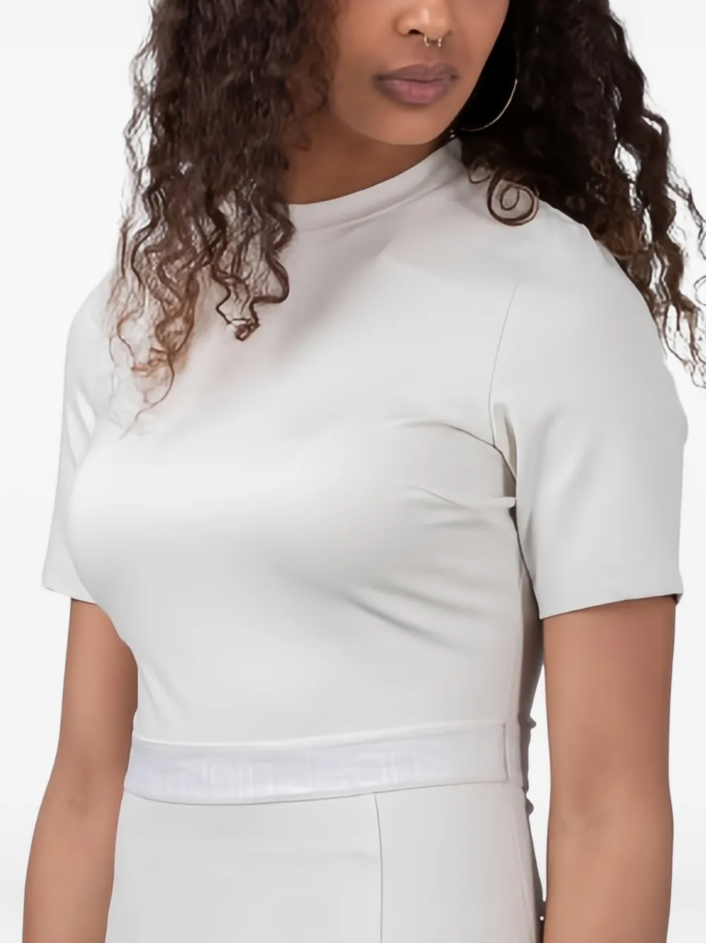 Calvin Klein Mini-jurk met logo tailleband Beige