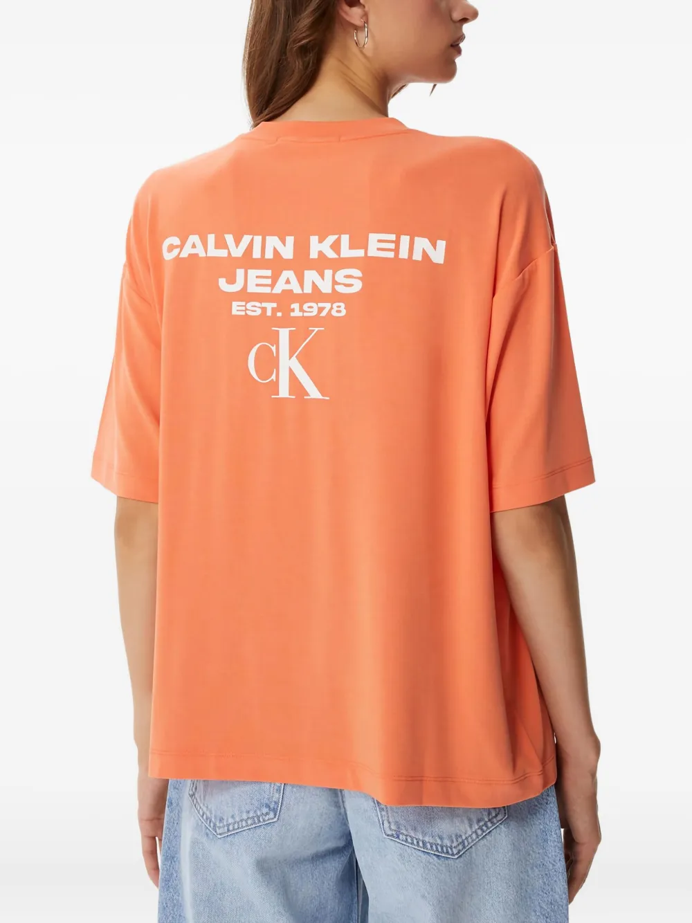 Calvin Klein T-shirt met logo Oranje