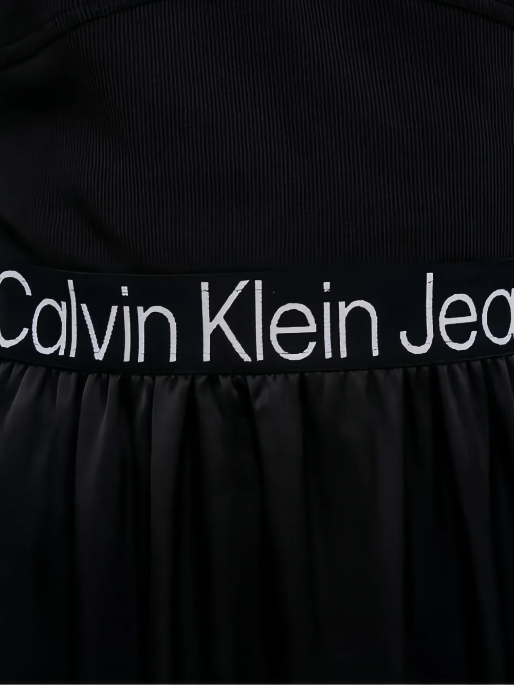 Calvin Klein logo-trim mini dress Zwart