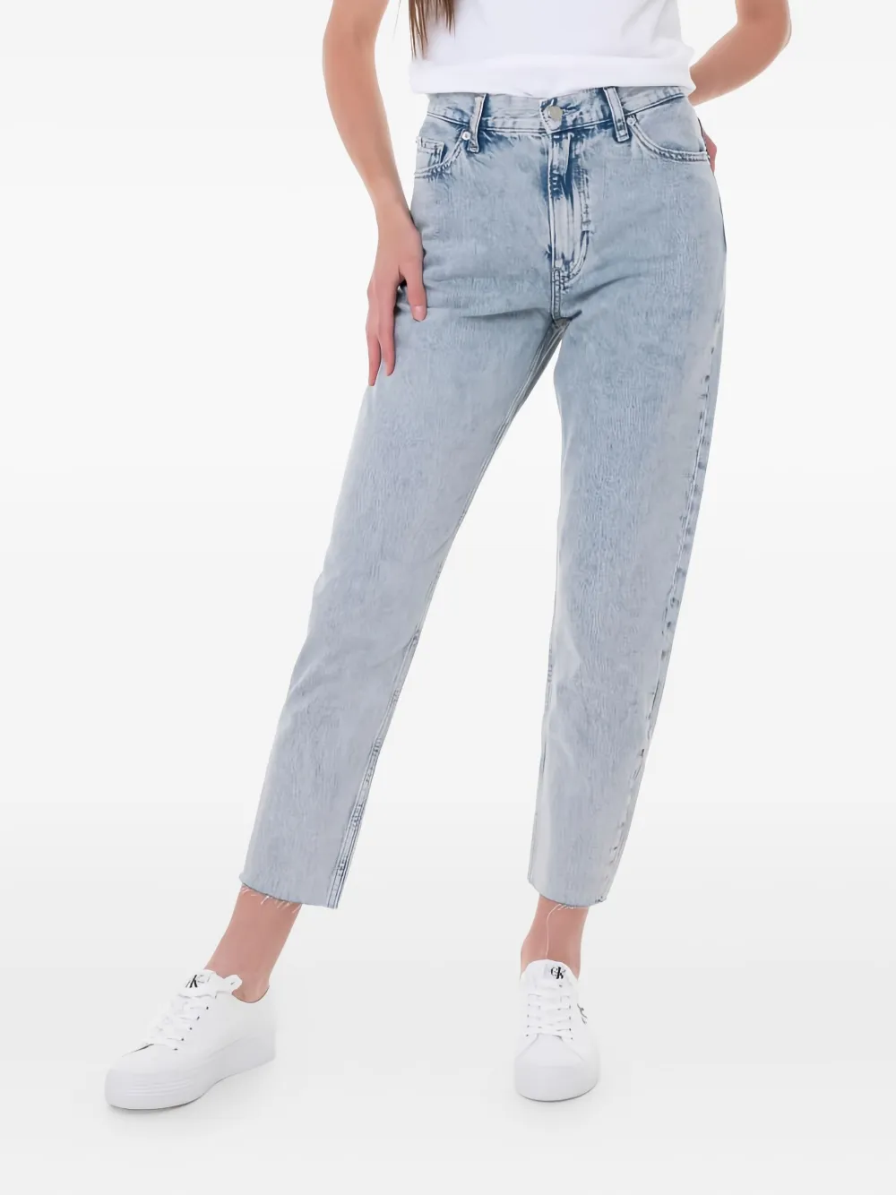 Calvin Klein Logo-patch Jeans In Blue
