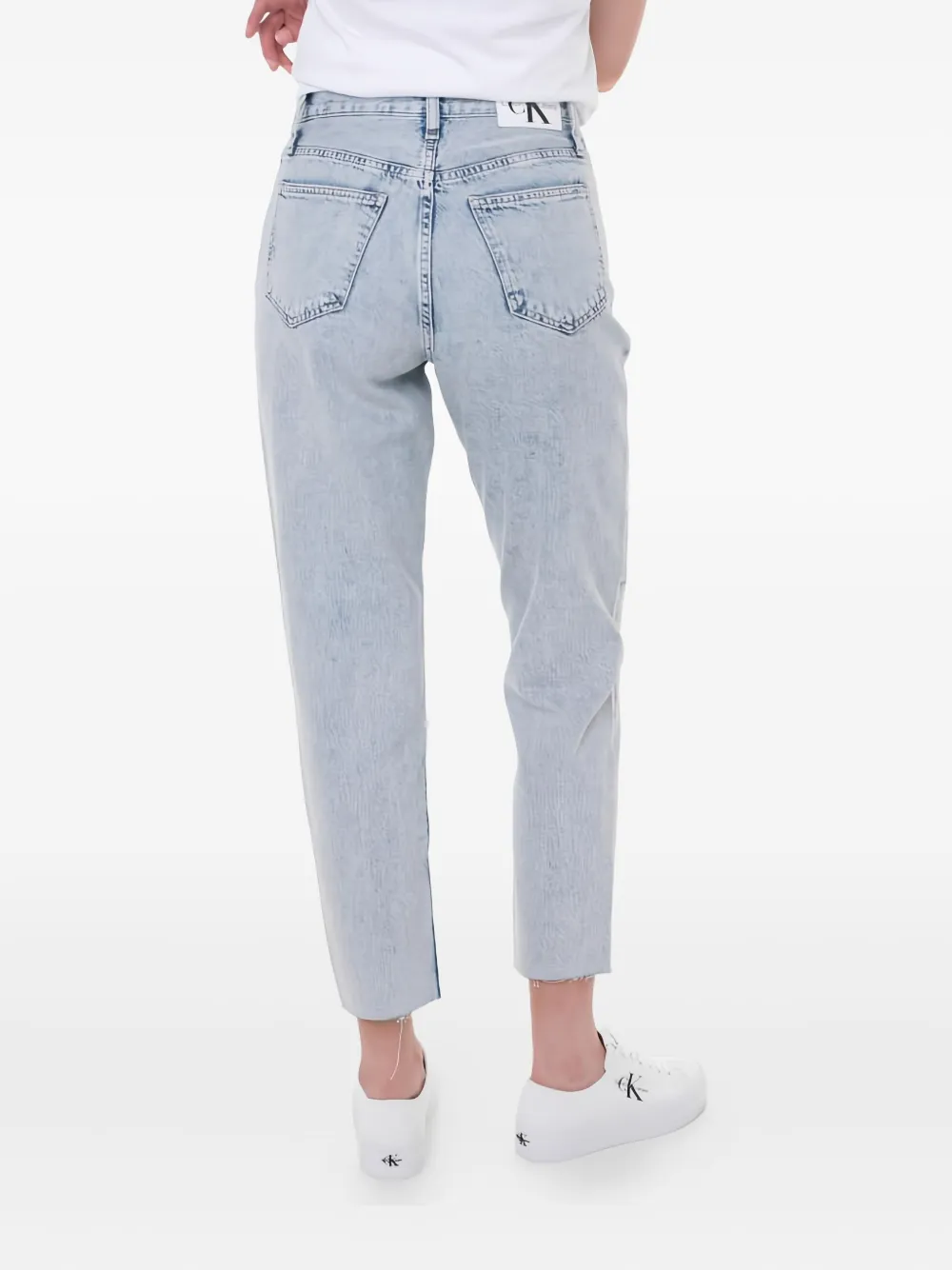 Calvin Klein Logo-patch Jeans In Blue