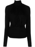 Saint Laurent gathered cut-out top - Black