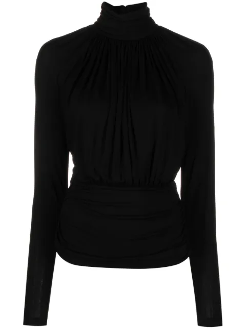 Saint Laurent gathered cut-out top