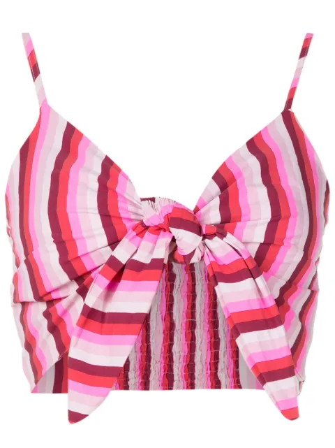 Amir Slama stripe-print tied crop top