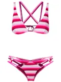 Amir Slama stripe-print strappy bikini - Pink