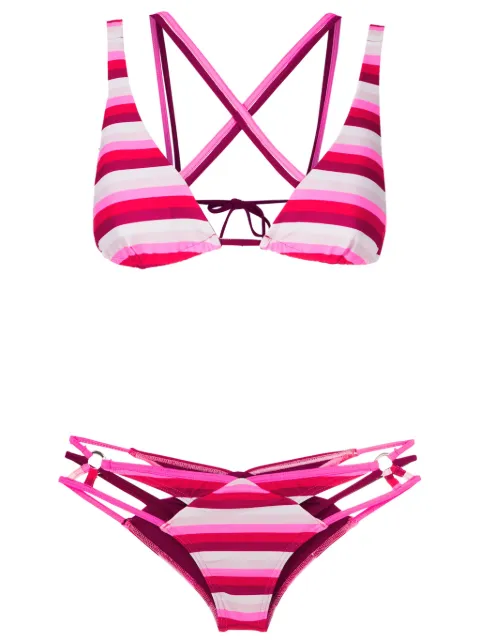 Amir Slama stripe-print strappy bikini