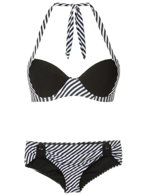 Amir Slama bikini con motivo de rayas 
