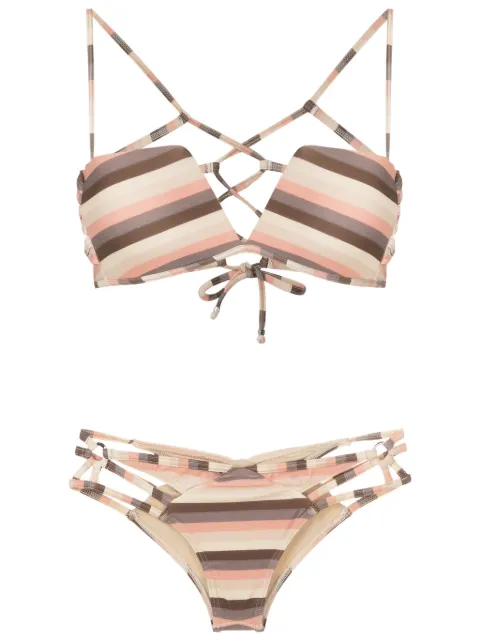 Amir Slama stripe-print strappy bikini