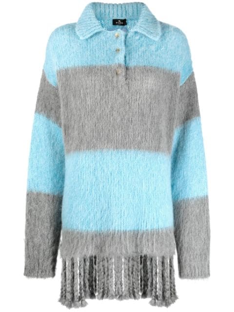ETRO fringed-edge sweater minidress