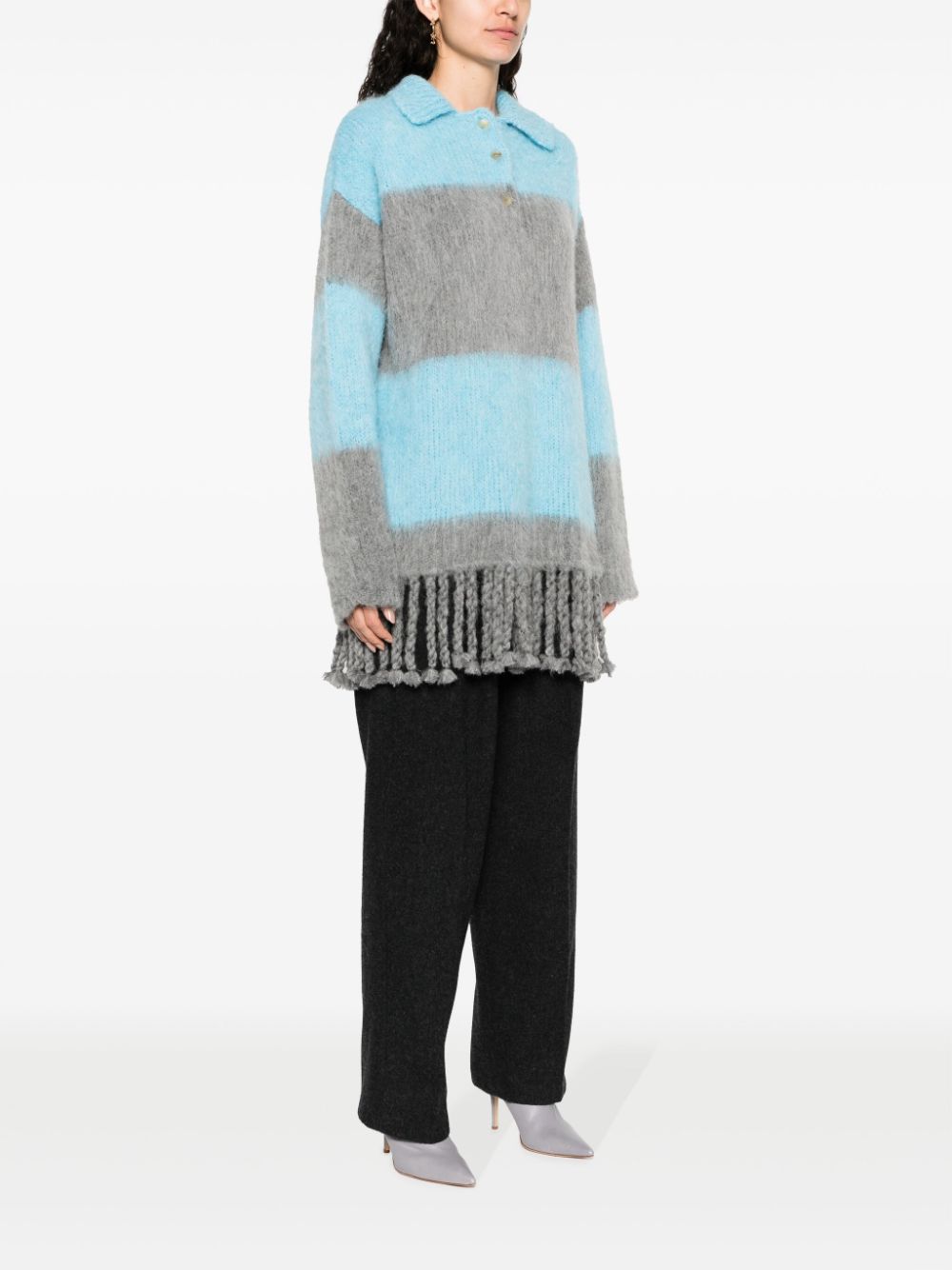 ETRO fringed-edge sweater minidress Women