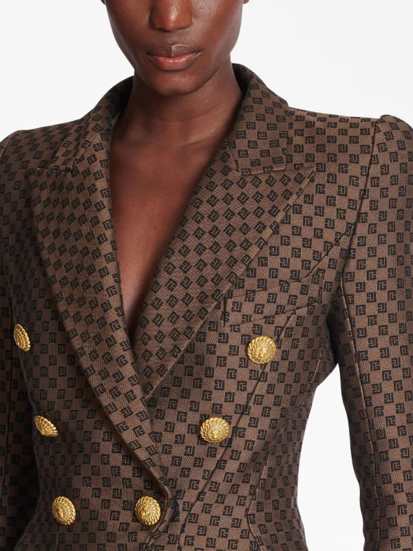 Louis Vuitton Embossed Monogram Single-Breasted Jacket