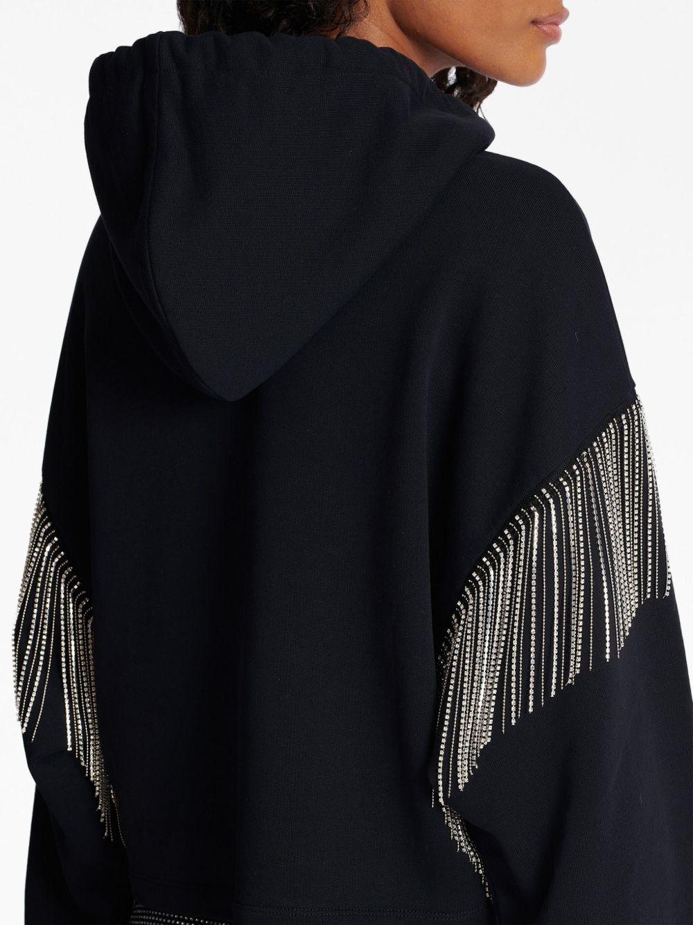 Cheap Balmain fringed organic-cotton hoodie Women