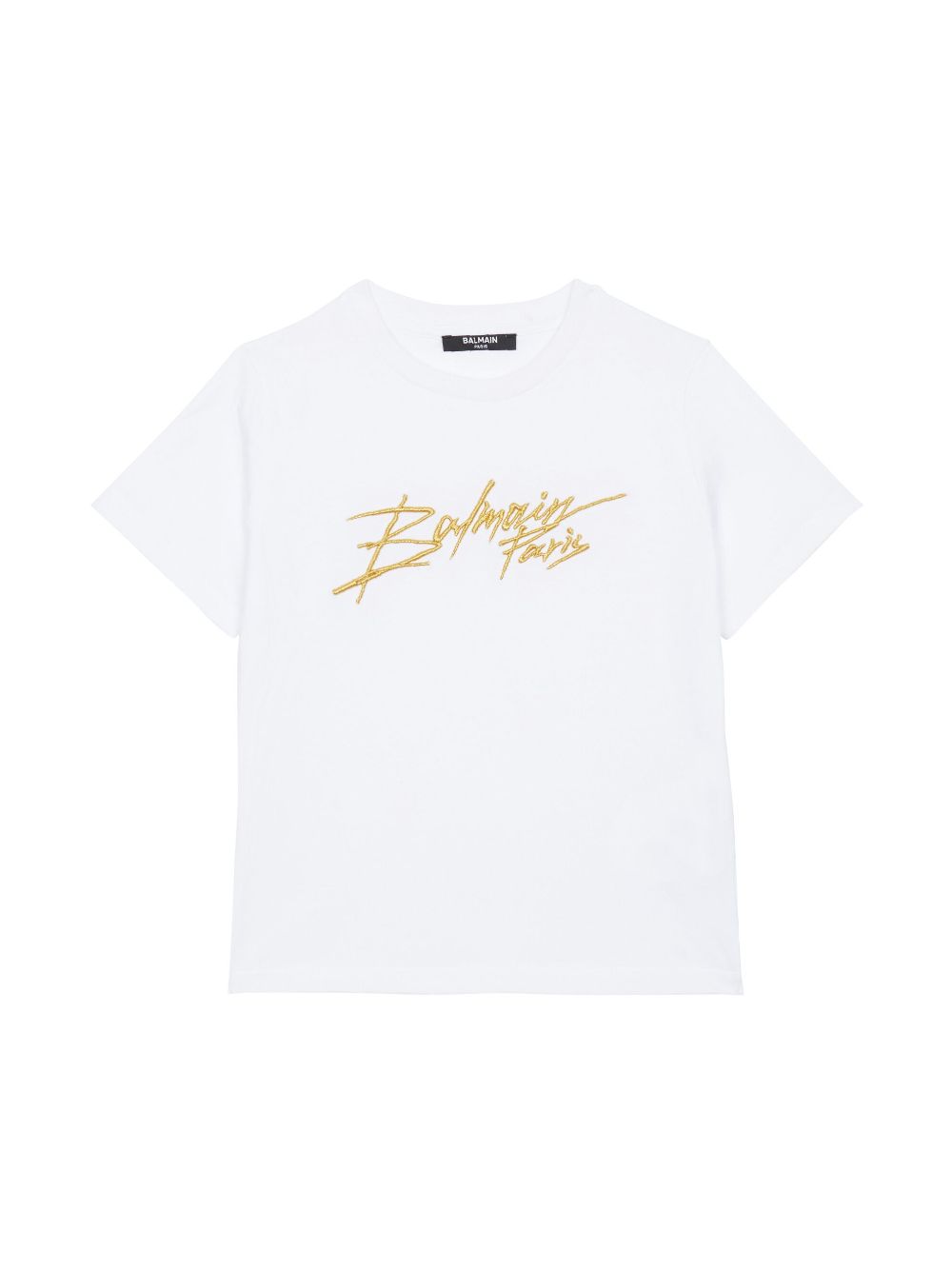 Balmain Kids logo-embroidered cotton T-shirt - White