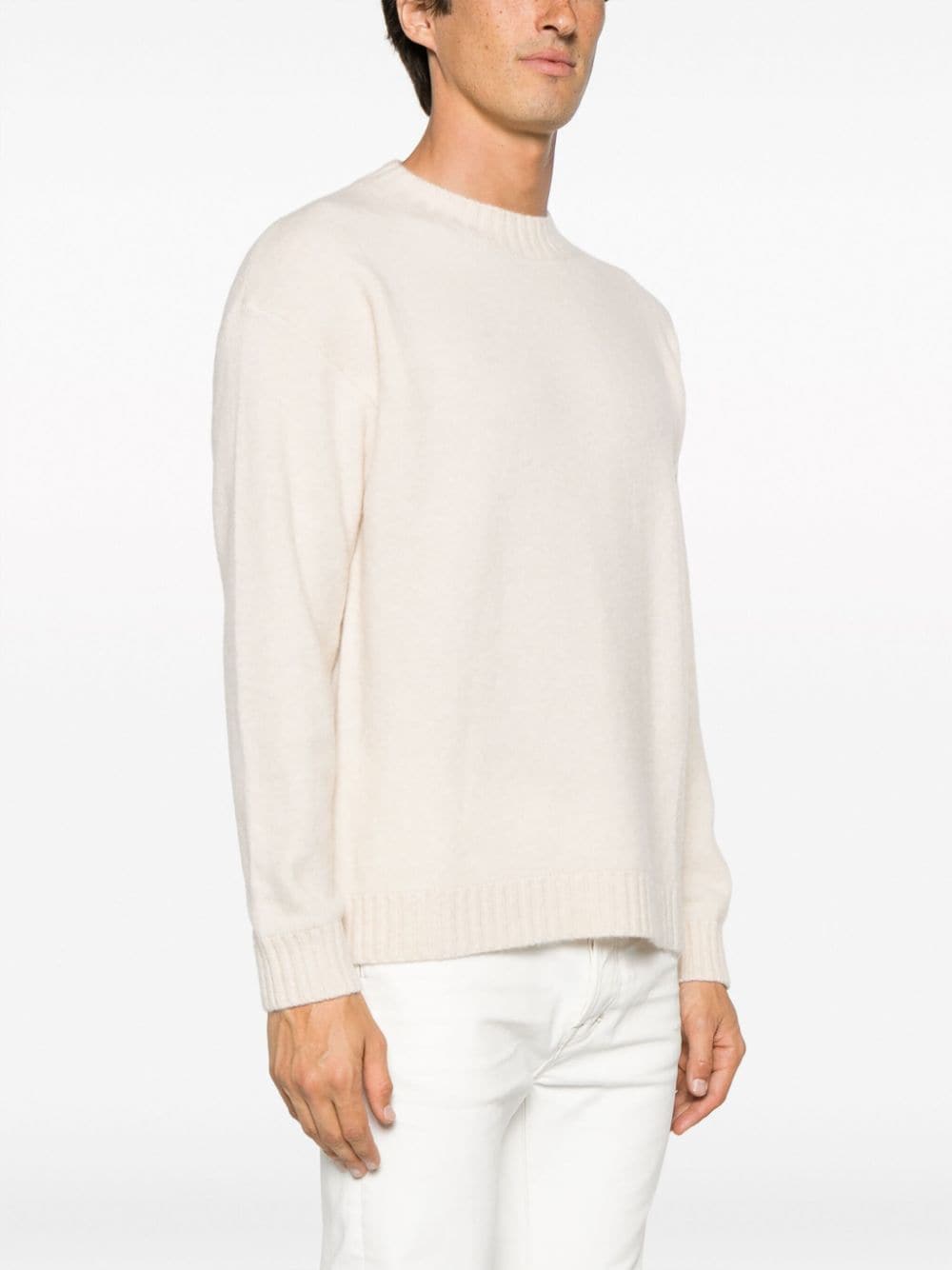 Shop Laneus Fine-knit Cashmere-blend Jumper In Neutrals