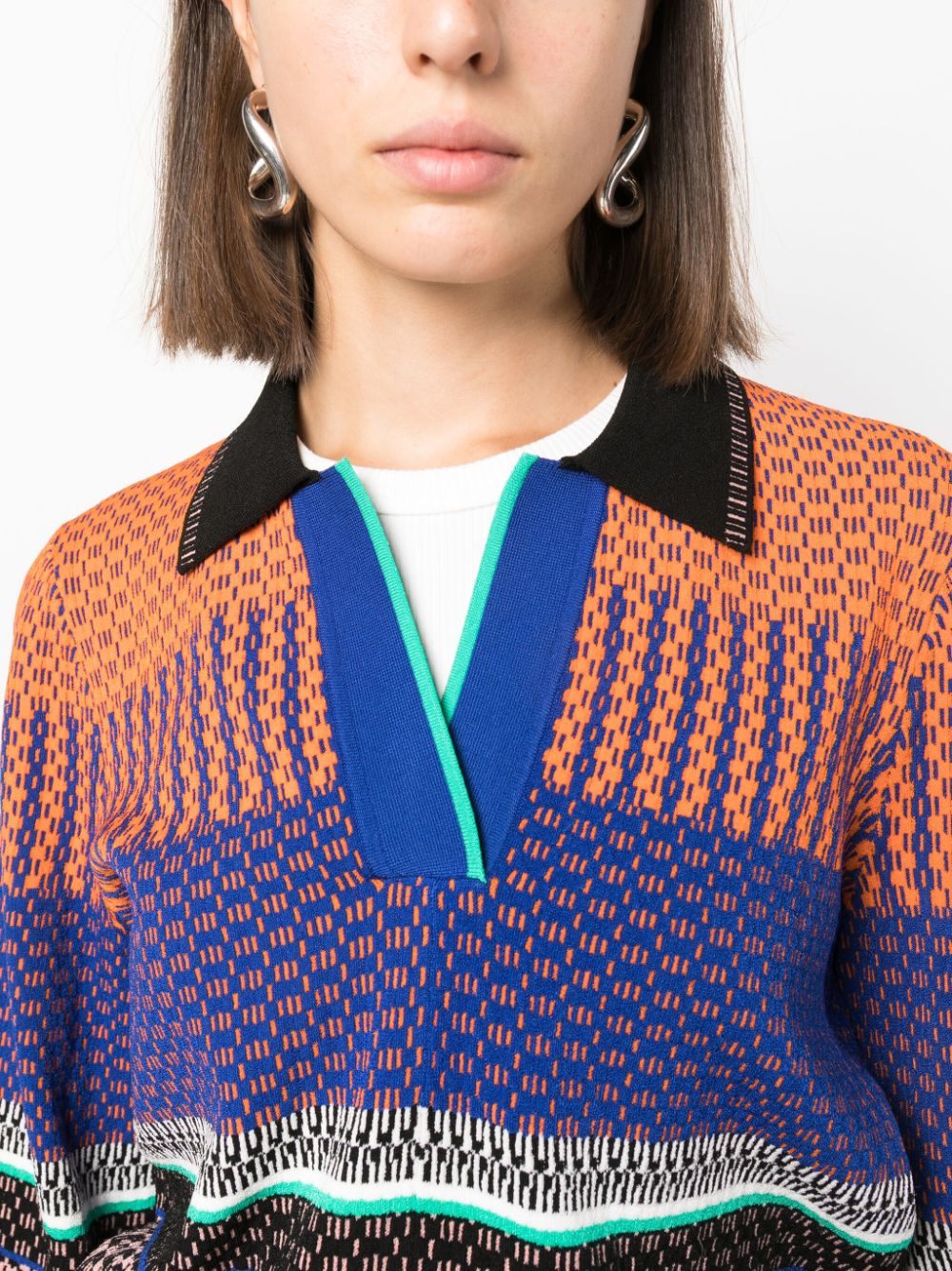 Shop Diane Von Furstenberg Alonzo Jacquard Knitted Jumper In Blue