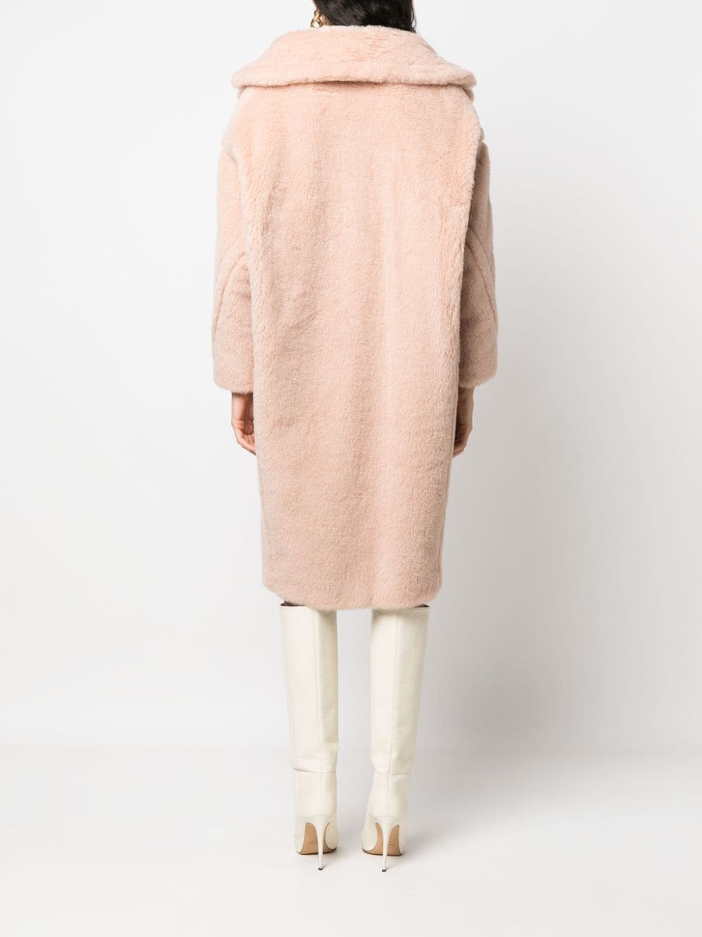 Shop Max Mara Tedgirl Faux-fur Coat In Pink