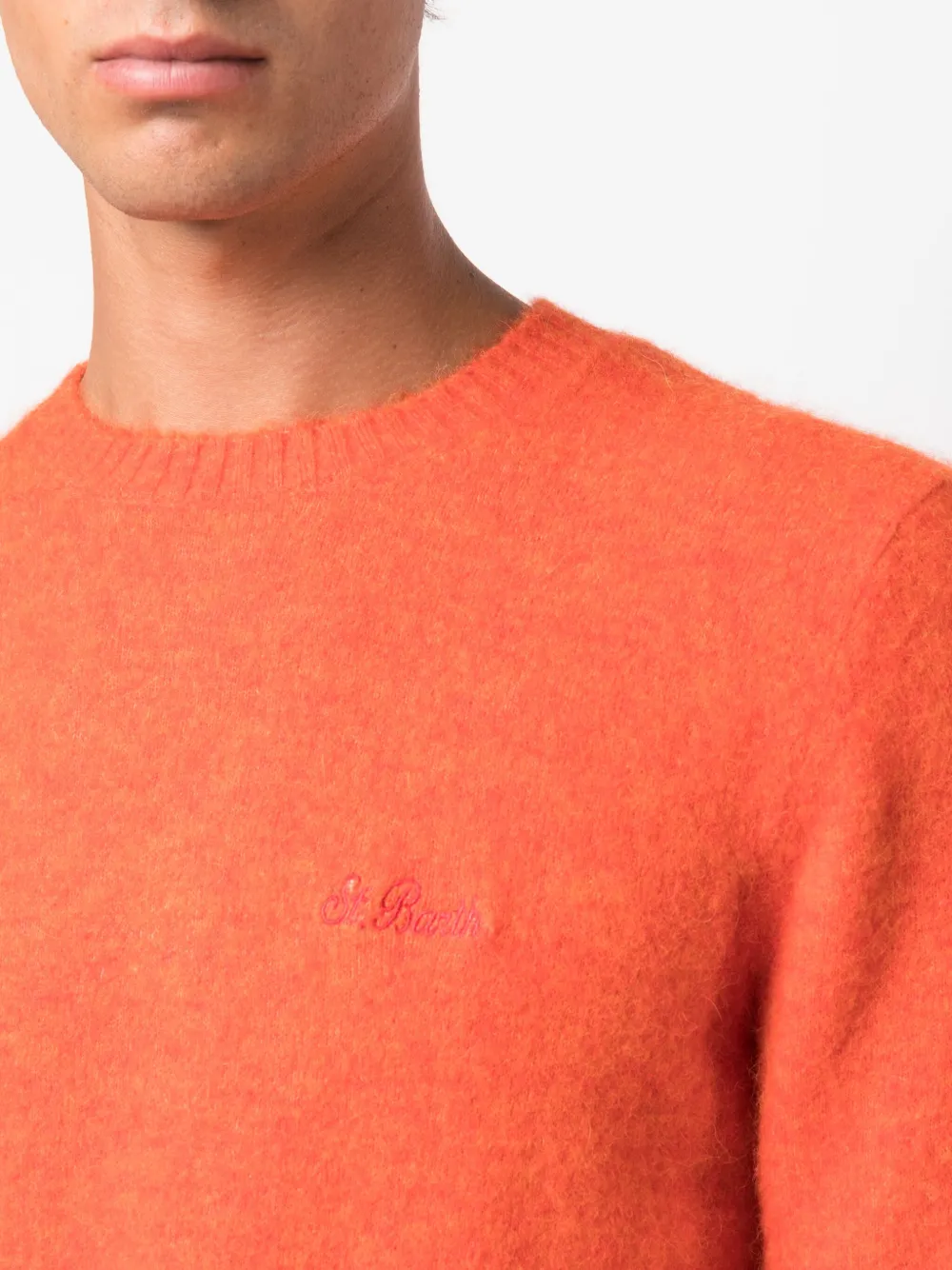 MC2 Saint Barth Trui met geborduurd logo Oranje