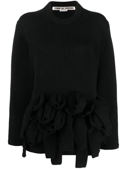 Comme Des Garçons crew-neck appliqué-detail jumper